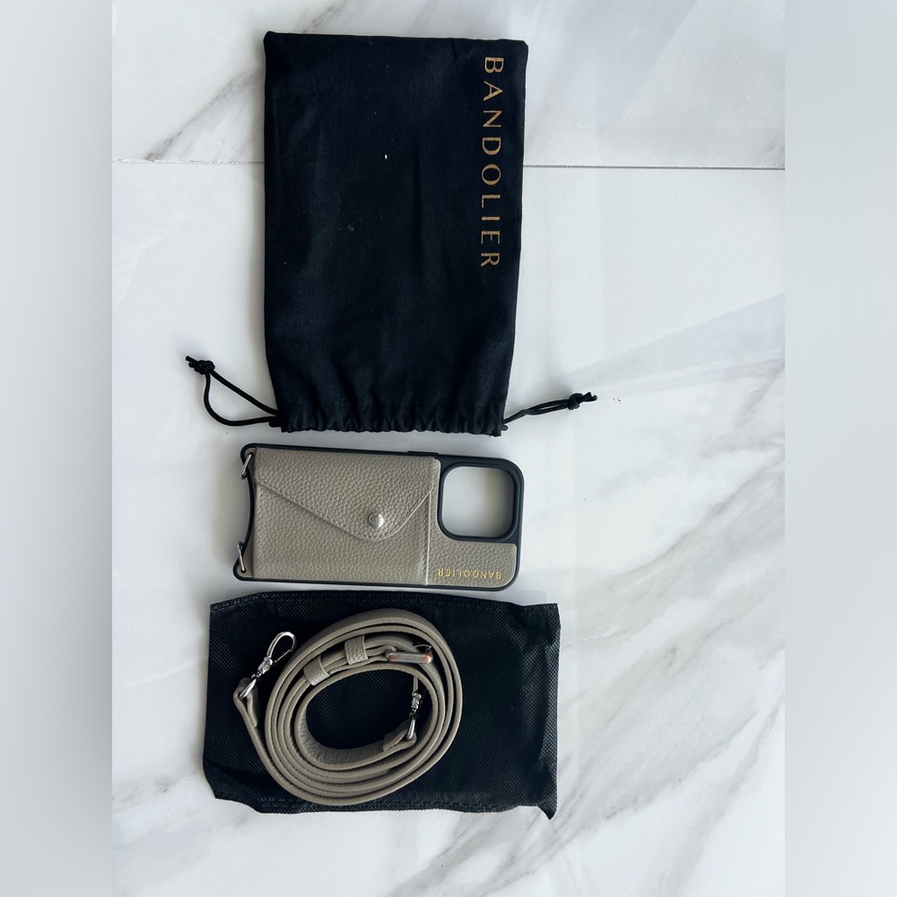 Bandolier IPHONE 15 PRO Hailey crossbody, adjustable strap wallet phone case